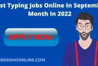 Best Typing Jobs Online In September Month In 2022