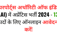 AAI अप्रेंटिस ऑनलाइन फॉर्म 2024? एयरपोर्ट्स अथॉरिटी ऑफ इंडिया (AAI) में अप्रेंटिस भर्ती 2024 - 130 पदों के लिए ऑनलाइन आवेदन करें!